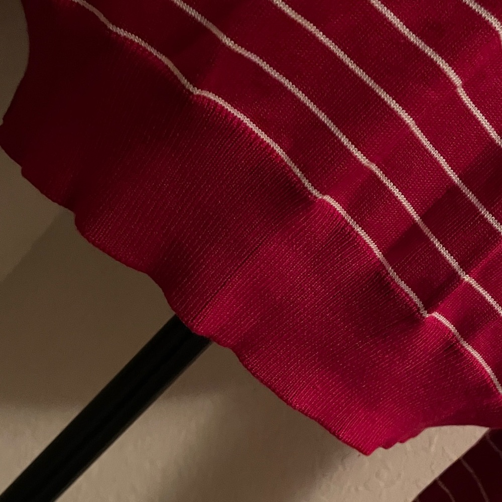 Ralph Lauren Women’s Plus Red Striped Silk Blend Long Sleeve Cardigan Plus 1X - Picture 8 of 10